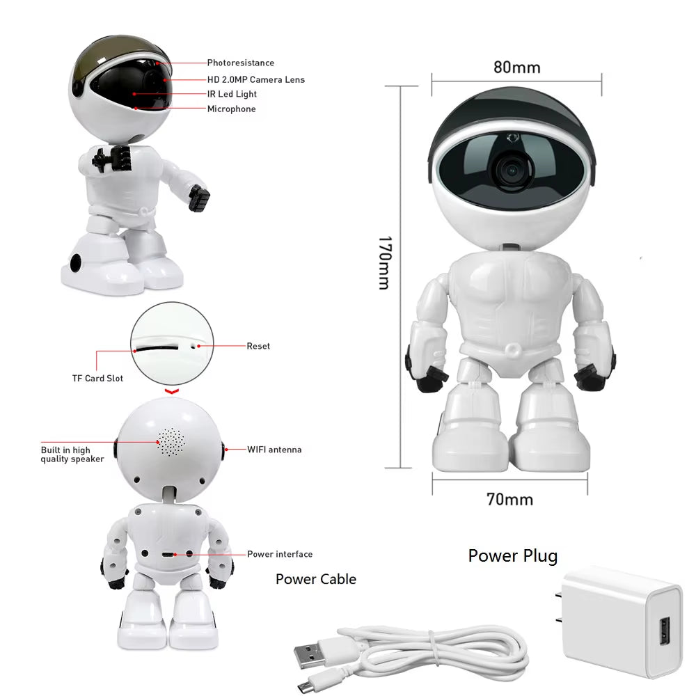 Baby Camera 1080P HD Wireless Smart Baby Monitor Wifi IP ROBOT Camera Audio Video Record Surveillance Home Security