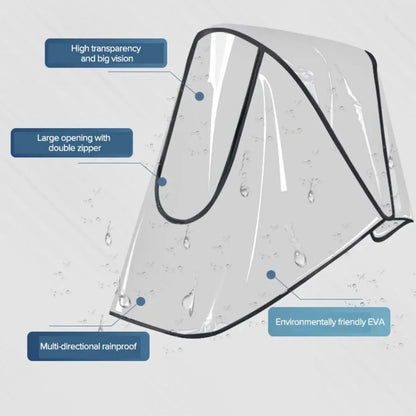 Universal Waterproof Rain Cover for Prams Pram Accessories Transparent Dust Cover Open Zip Umbrella Rainy Season Waterproof