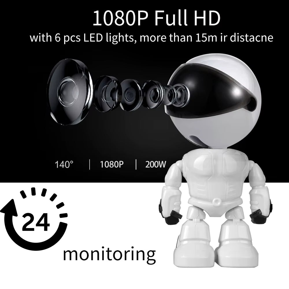 Baby Camera 1080P HD Wireless Smart Baby Monitor Wifi IP ROBOT Camera Audio Video Record Surveillance Home Security