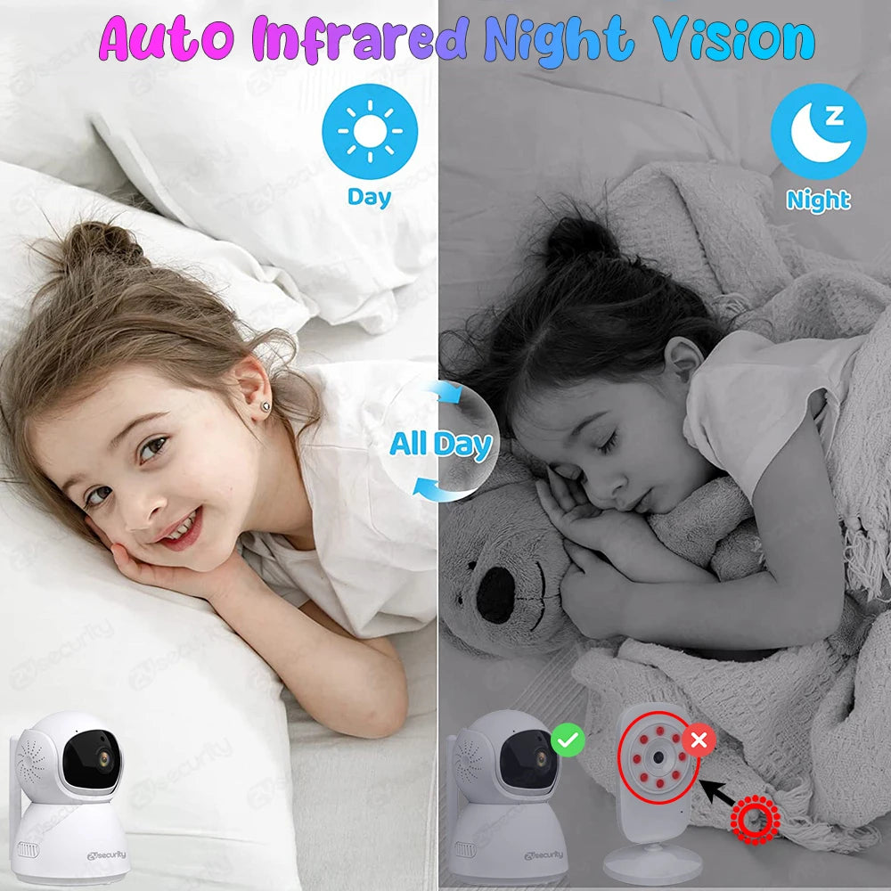 4.3"Baby Monitor with Camera Pan-Tilt-Zoom HD Babyphone 2000Mah Long Battery Life Mobile Baby Camera 2-Way Talk Night Vision VOX