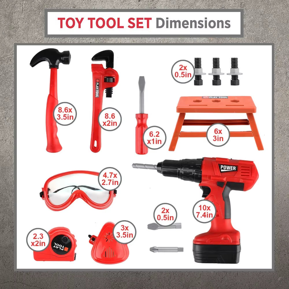 Kids Electric Toy Drill Tool Set - Fun Construction Play Kit for Toddlers and Preschoolers!