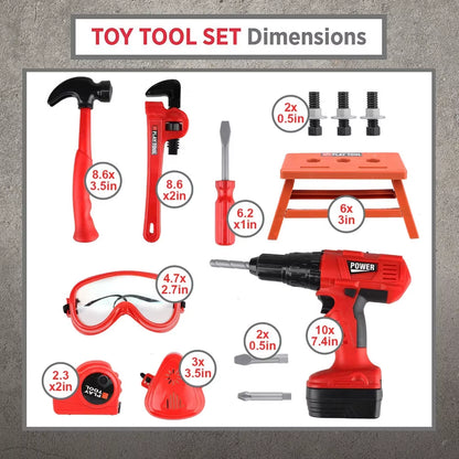 Kids Electric Toy Drill Tool Set - Fun Construction Play Kit for Toddlers and Preschoolers!