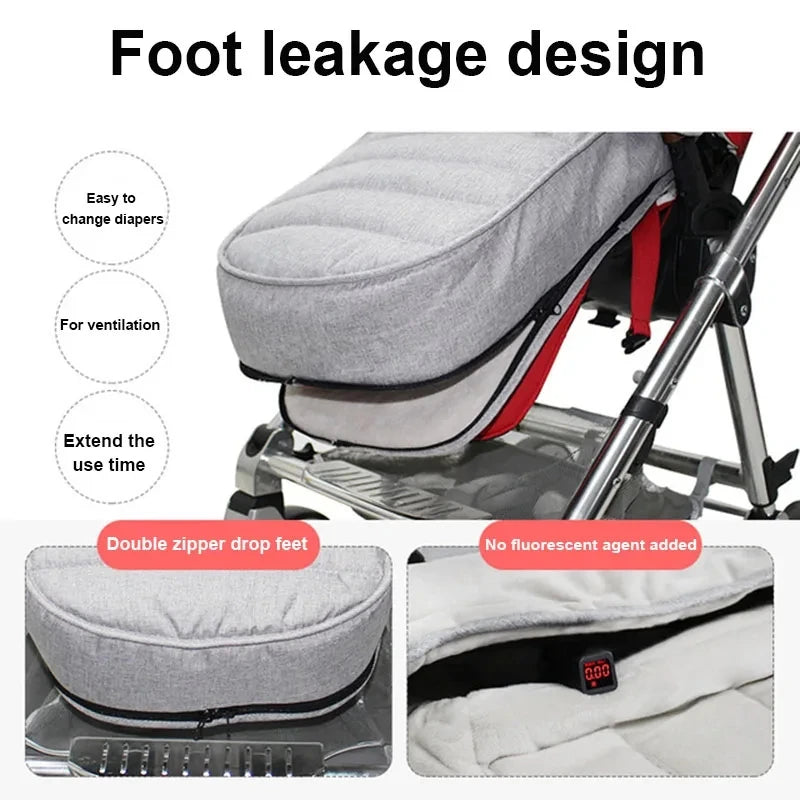 Winter Thickened Sleeping Bag Warm Baby Sleeping Bag Envelope Newborn Windproof Waterproof Stroller Foot Cover Stroller Accessor