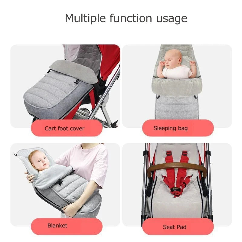 Winter Thickened Sleeping Bag Warm Baby Sleeping Bag Envelope Newborn Windproof Waterproof Stroller Foot Cover Stroller Accessor