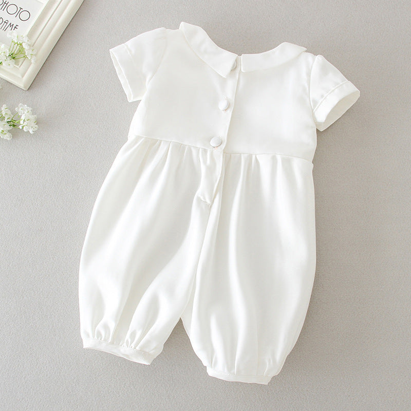 Baby Boy White Formal Outfit with Hat – Christening, Baptism, or Birthday Party Two-Piece Suit