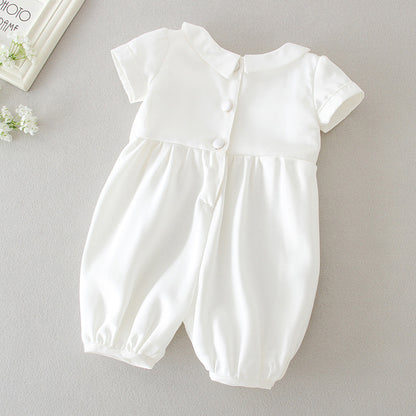 Baby Boy White Formal Outfit with Hat – Christening, Baptism, or Birthday Party Two-Piece Suit