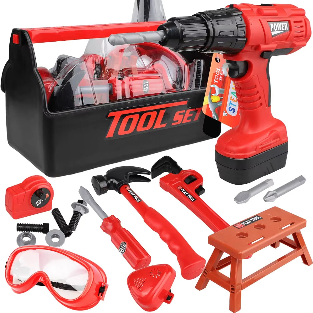 Kids Electric Toy Drill Tool Set - Fun Construction Play Kit for Toddlers and Preschoolers!
