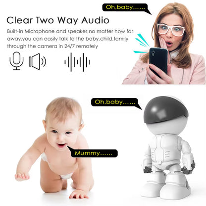 Baby Camera 1080P HD Wireless Smart Baby Monitor Wifi IP ROBOT Camera Audio Video Record Surveillance Home Security